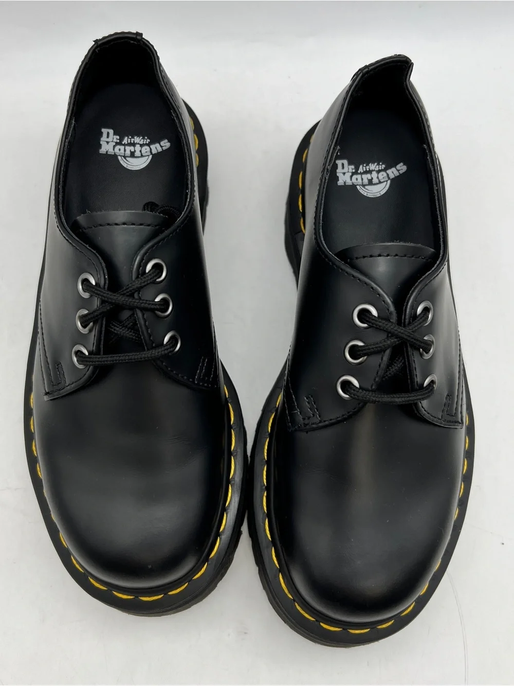 Dr. Martens 1461 Quad Platform Oxford Shoes Black Smooth Leather Women's US 6